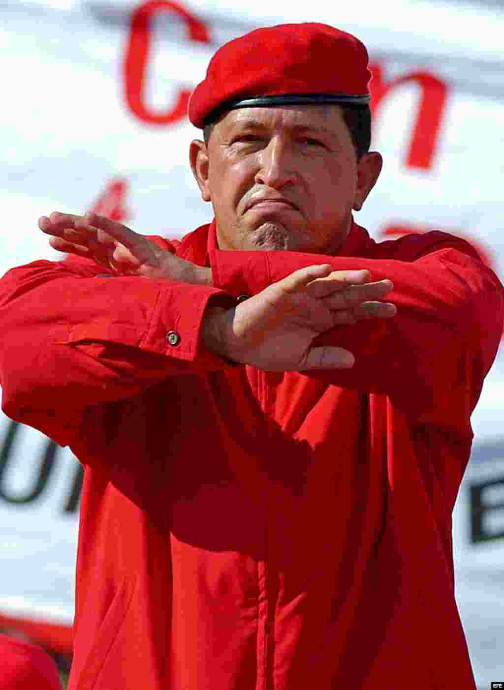 Fotografía de archivo del presidente venezolano Hugo Chávez.