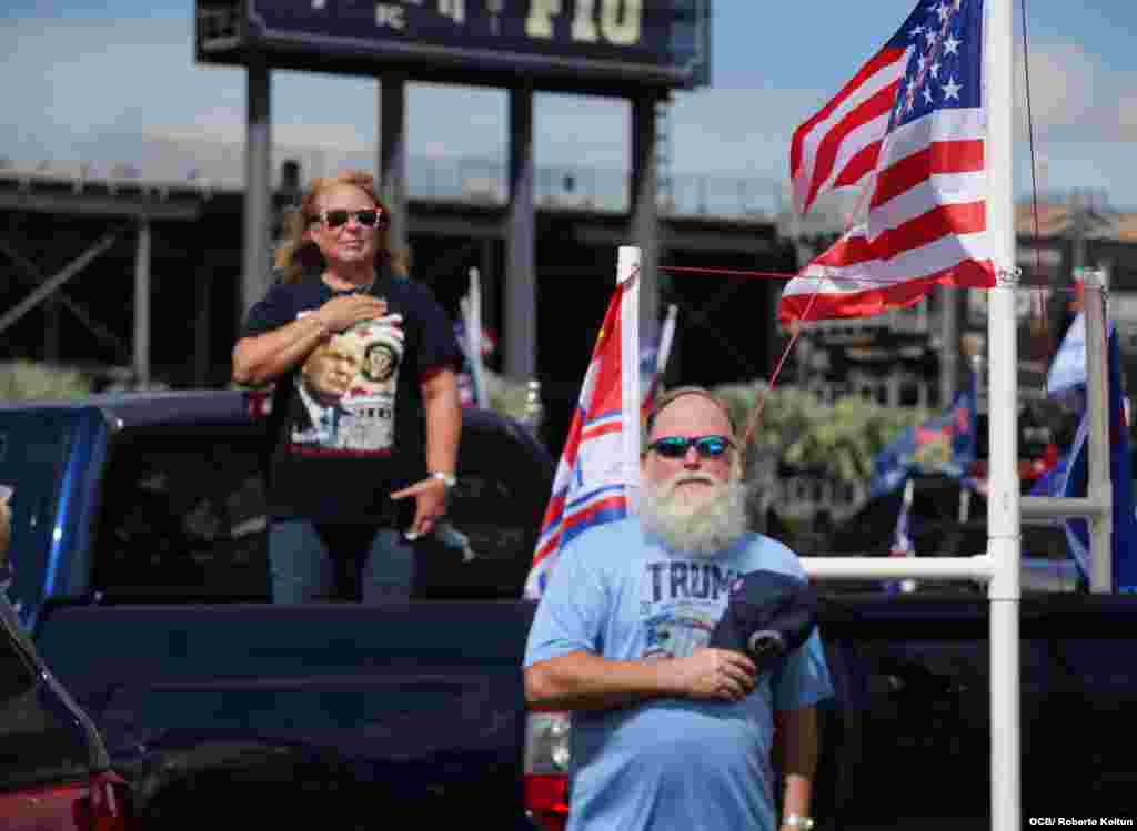 Caravana de apoyo a la reelección del Presidente Donald Trump en Miami.